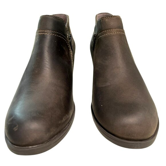 Clarks Oily Leather Brown Ankle Boot Size 9 M New in Box - Picture 3 of 8